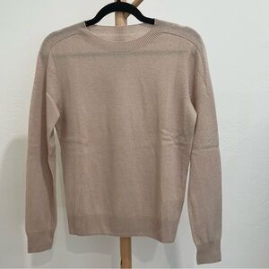 Women’s Beige Classic Fitted Wool Sweater